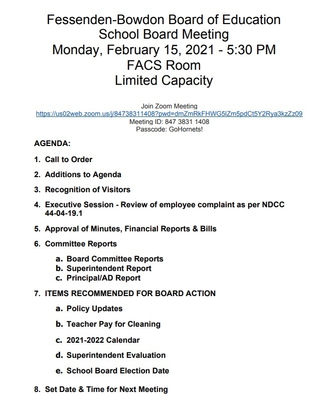 Board Agenda 0215